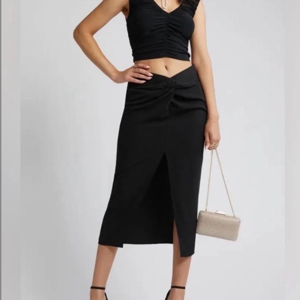 Open edit twist front skirt